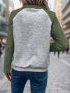 Explore More Collection - Contrast Textured Long Sleeve Sweatshirt