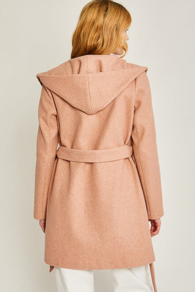 Explore More Collection - JQ Fleece Belted Hoodie Coat
