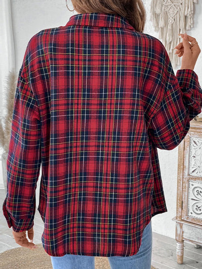 Explore More Collection - Perfee Plaid Button Up Long Sleeve Shirt