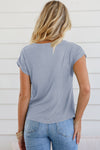 Explore More Collection - Cowl Neck Short Sleeve T-Shirt