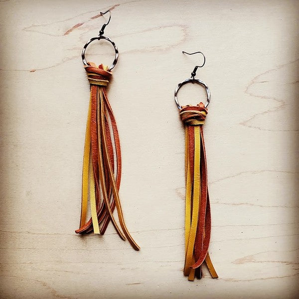 Explore More Collection - Deer Skin Earring tan and Mustard