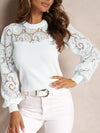 Explore More Collection - Lace Round Neck Long Sleeve T-Shirt