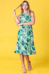 Explore More Collection - Halter Neck Tropical Sash Dress