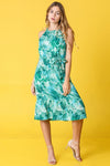 Explore More Collection - Halter Neck Tropical Sash Dress