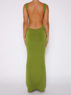 Explore More Collection - Backless Wide Strap Maxi Dress