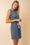 Explore More Collection - Sleeveless Drawstring Mini Dress