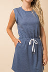 Explore More Collection - Sleeveless Drawstring Mini Dress