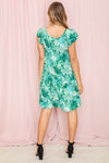 Explore More Collection - Plus Tropical Flutter Sleeve Tiered Midi Dress