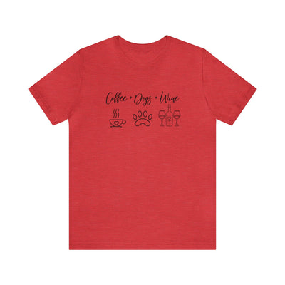 Explore More Collection - Coffee Dogs Wine Unisex Jersey Short Sleeve Tee