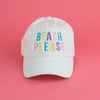 Explore More Collection - Embroidered Beach Please Colorful Canvas Hat