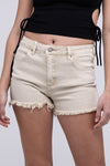 Explore More Collection - Acid Washed Frayed Cutoff Hem Shorts