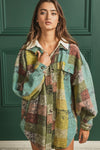 Explore More Collection - Loose Fit Buttoned Down Check Shirt Jacket