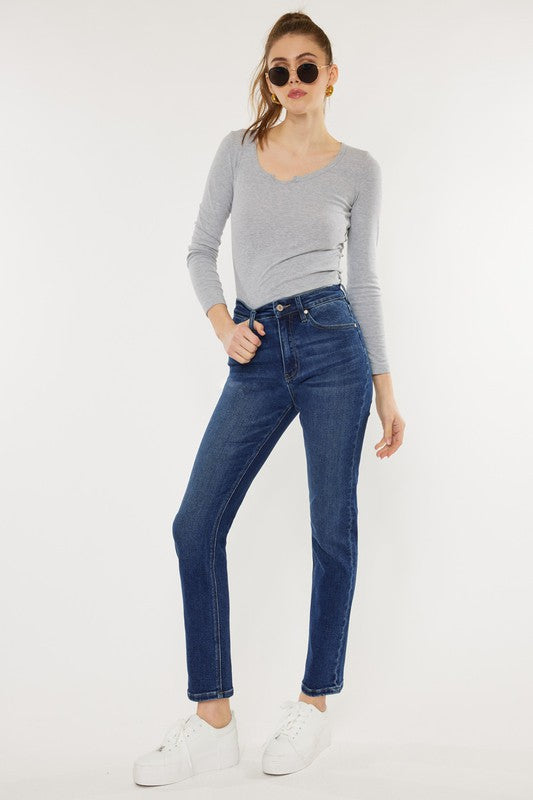 Explore More Collection - High Rise Slim Straight Jeans