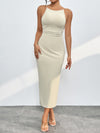 Explore More Collection - Round Neck Wrap Midi Cami Dress