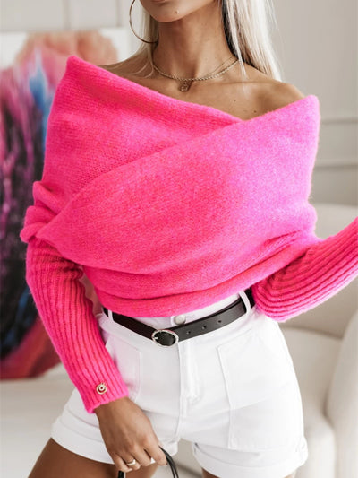 Explore More Collection - Long Sleeve Cropped Knit Top