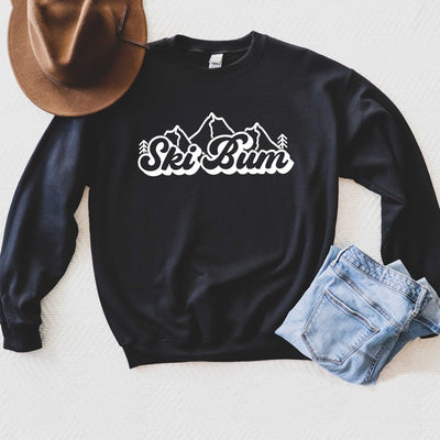 Explore More Collection - Ski Bum Mountains Graphic Sweatshirt