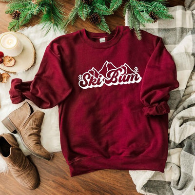 Explore More Collection - Ski Bum Mountains Graphic Sweatshirt