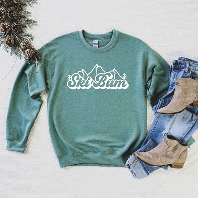 Explore More Collection - Ski Bum Mountains Graphic Sweatshirt