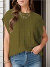 Explore More Collection - Round Neck Cap Sleeve Knit Top