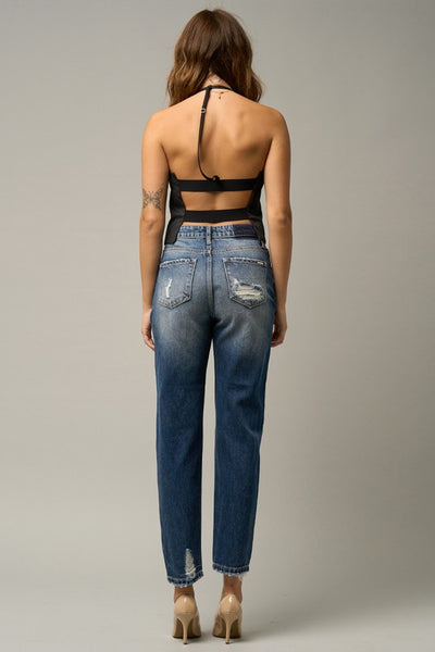 Explore More Collection - HIGH WAIST STRAIGHT HAVEY DESTROYED JEANS