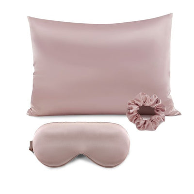 Explore More Collection - Satin Pillowcase Sleep Mask Scrunchie Gift Set