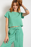 Apple -  A Short Sleeve Textured Knit Top and Pant Set