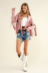 Explore More Collection - Studded Fringe Open Western Jacket