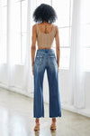 Explore More Collection - High Rise Slim Wide Leg Jeans