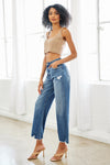 Explore More Collection - High Rise Slim Wide Leg Jeans