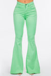 Explore More Collection - Bell Bottom Jean in Lime Green