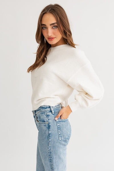 Explore More Collection - Fuzzy Sweater with Back Ruching