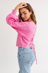 Explore More Collection - Fuzzy Sweater with Back Ruching