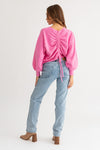 Explore More Collection - Fuzzy Sweater with Back Ruching