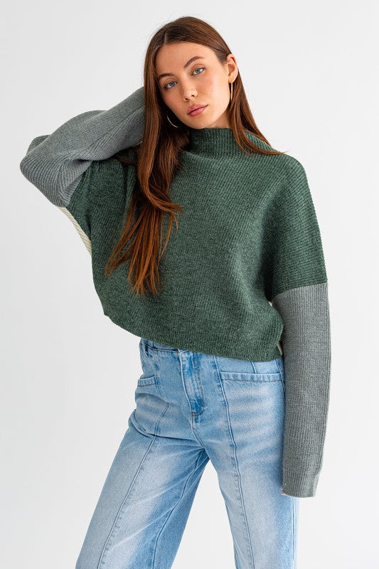 Explore More Collection - Color Block Oversized Sweater