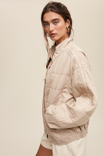 Explore More Collection - Quilted Denim Jacket