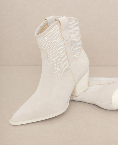 Explore More Collection - OASIS SOCIETY Cannes - Pearl Studded Western Boots