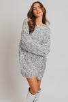 Explore More Collection - Long Sleeve Sequin Mini Dress