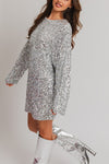 Explore More Collection - Long Sleeve Sequin Mini Dress