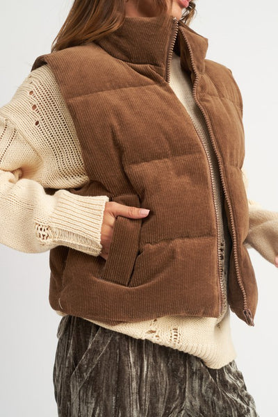 Explore More Collection - CORDUROY PUFFER VEST