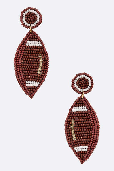 Explore More Collection - Beaded Football Iconic Earrings