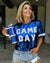 Explore More Collection - Blue Sequin “GAME DAY” Crop