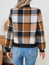 Explore More Collection - Plaid Zip Up Long Sleeve Jacket