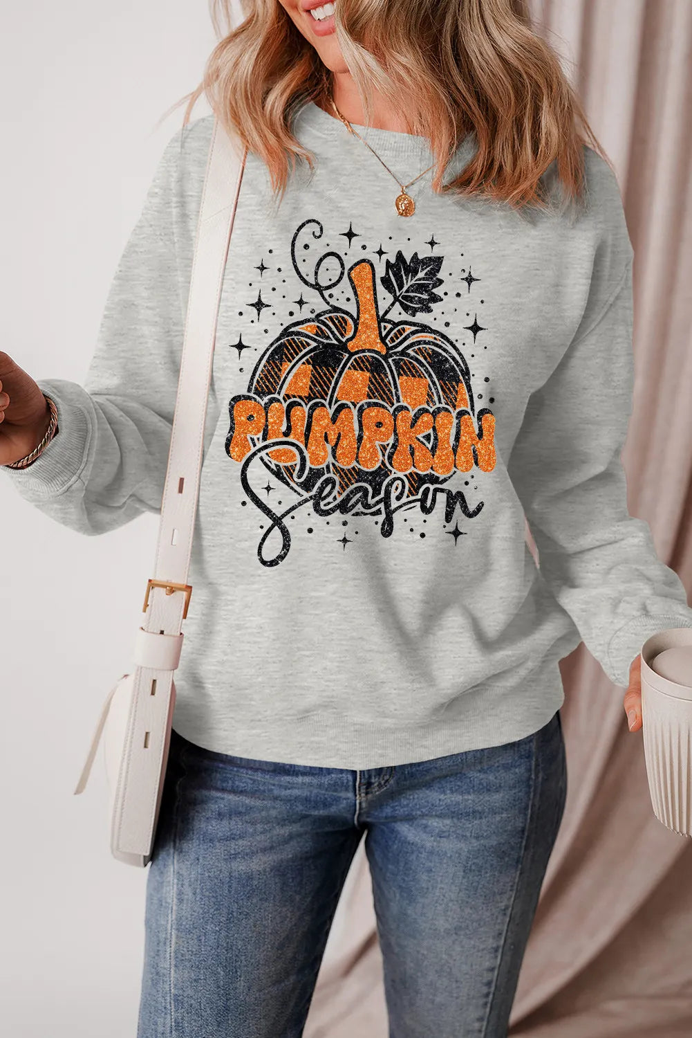 Explore More Collection - Graphic Round Neck Long Sleeve Sweatshirt