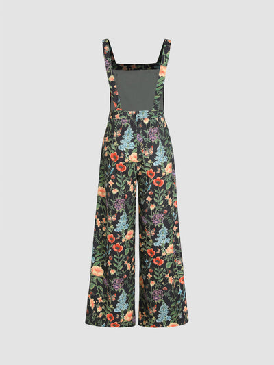 Explore More Collection - Floral Wide Leg Overalls