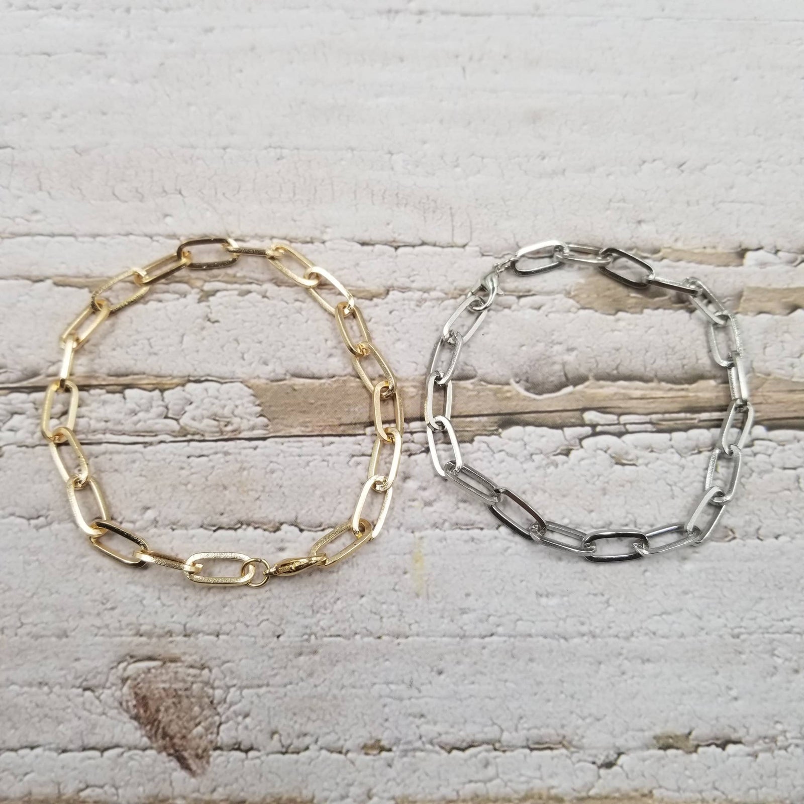 Paperclip Chain Bracelet: Gold