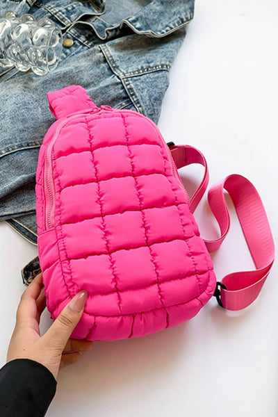 Explore More Collection - Quilted Nylon Crossbody  Bag