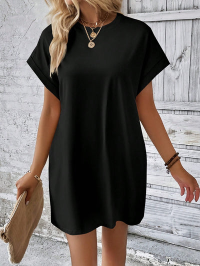 Explore More Collection - Round Neck Short Sleeve Mini Dress