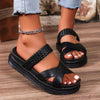 Explore More Collection - Crisscross Open Toe Platform Sandals