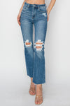 Explore More Collection - RISEN High Rise Distressed Ankle Jeans