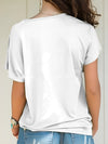 Explore More Collection - Asymmetrical Neck Short Sleeve T-Shirt